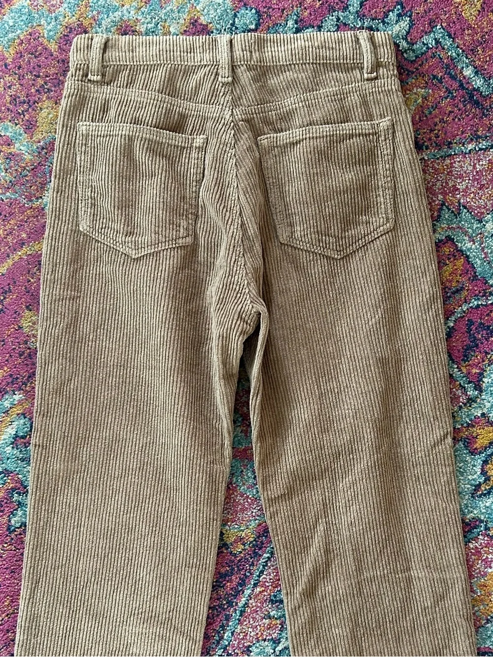 Reformation | Women’s Brown Button Fly High-Rise Corduroy Straight Leg Pants 27